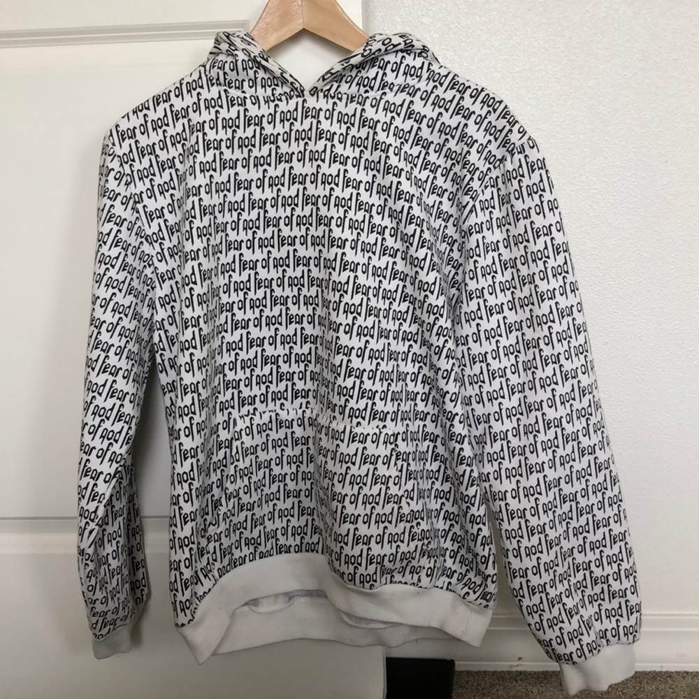 Fear of God logo hoodie size large